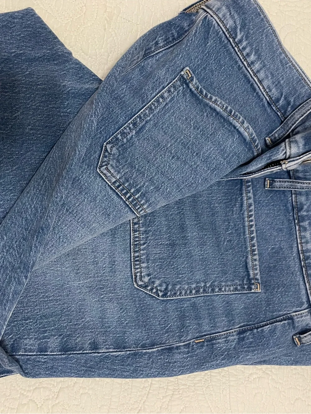 J. Crew Women’s Wide Cropped Leg Denim Jeans in Medium Blue-Size 31